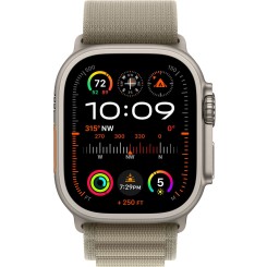 Apple Watch Ultra 2 Titanium Case with Olive Alpine Loop